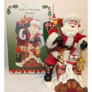 Cracker Barrel Old Country Stores 712243 Fabric Mache Santa in Original Box 11x6